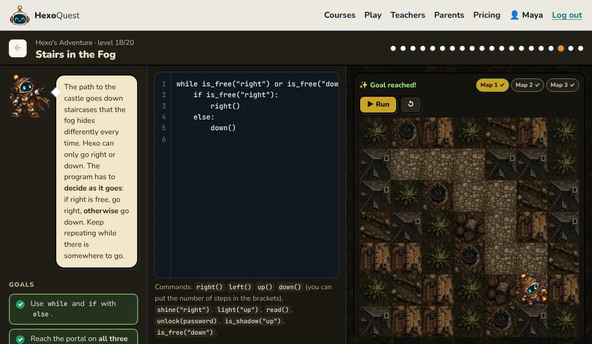 Screenshot of a level: Hexo's Adventure