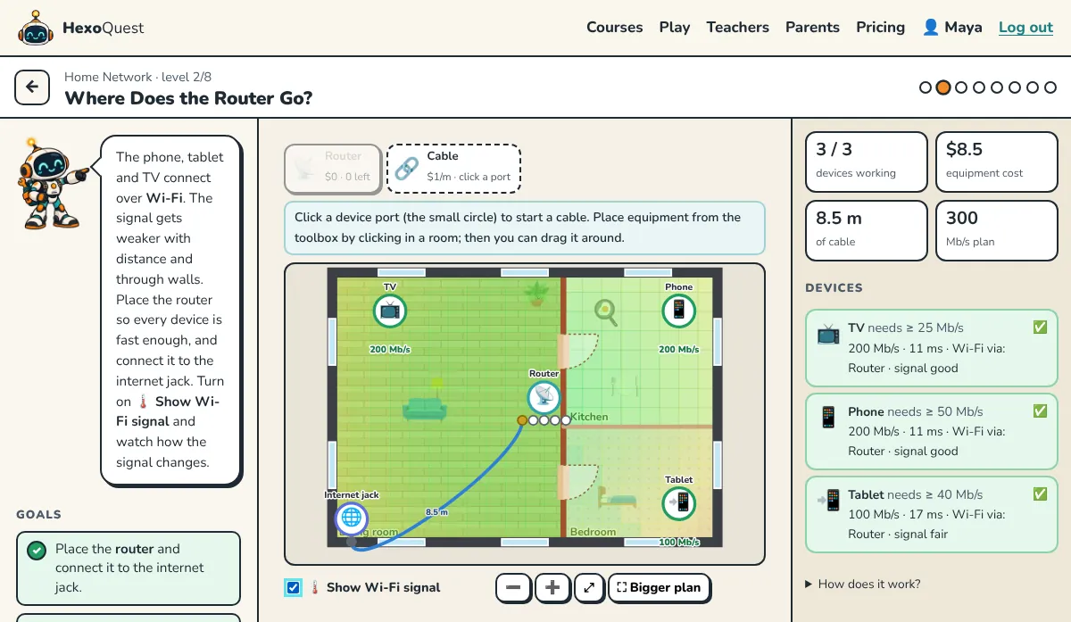 Screenshot of a level: Home Network